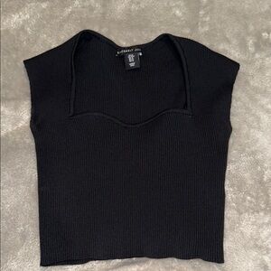Sincerely Jules Black Heart Shape Crop Top